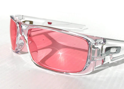 Oakley CRANKSHAFT Shiny Clear Frame Non-Polarized Galaxy HD Pink Iridium Lens Sunglass 9239-04 - Two-Lens Bundle!