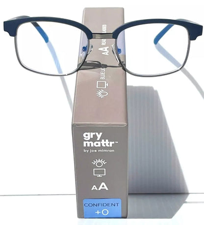 Gry Mattr DESIGNER READERS Matte Blue Frame CONFIDENT Blue Light Blocking Eyewear