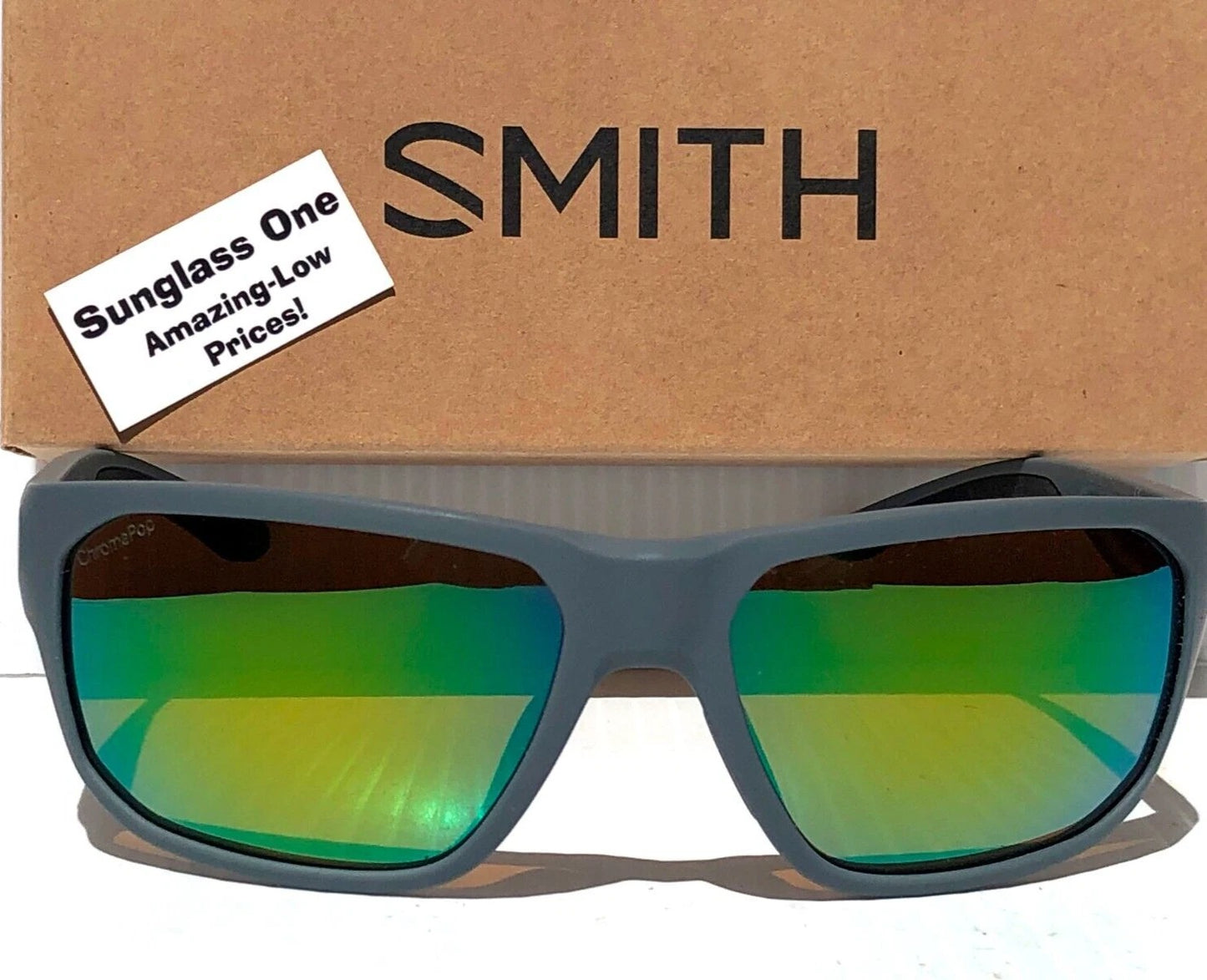 Smith Optics ARVO Matte Cement POLARIZED ChromaPop Green Mirror Sunglass