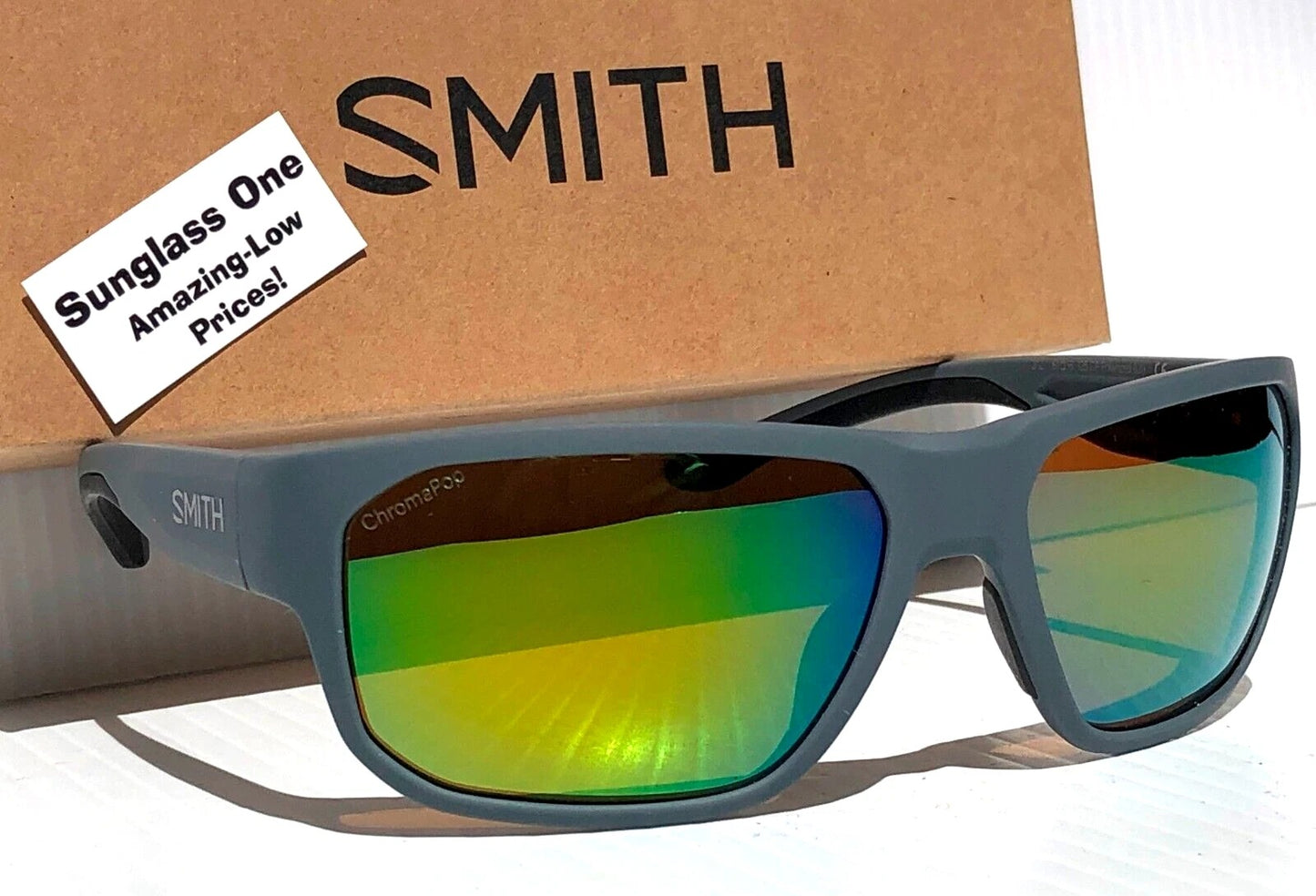 Smith Optics ARVO Matte Cement POLARIZED ChromaPop Green Mirror Sunglass