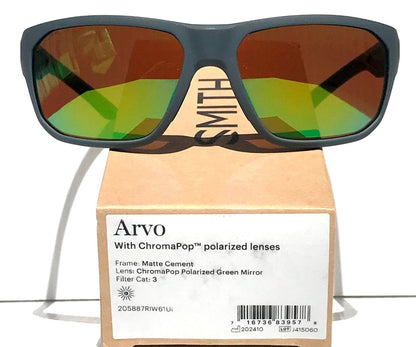 Smith Optics ARVO Matte Cement POLARIZED ChromaPop Green Mirror Sunglass