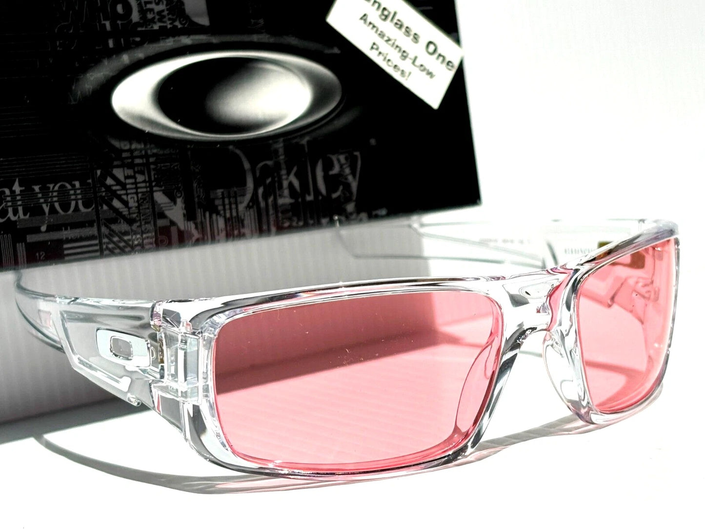 Oakley CRANKSHAFT Shiny Clear Frame Non-Polarized Galaxy HD Pink Iridium Lens Sunglass 9239-04 - Two-Lens Bundle!