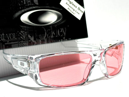 Oakley CRANKSHAFT Shiny Clear Frame Non-Polarized Galaxy HD Pink Iridium Lens Sunglass 9239-04 - Two-Lens Bundle!
