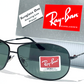 Ray Ban Matte Black AVIATOR Frame Gray Green Lens Sunglass RB 3293 006/71