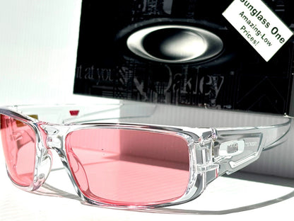 Oakley CRANKSHAFT Shiny Clear Frame Non-Polarized Galaxy HD Pink Iridium Lens Sunglass 9239-04 - Two-Lens Bundle!