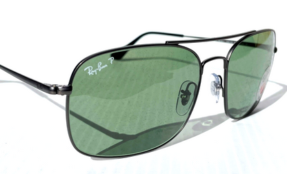 Ray Ban Matte Gunmetal Silver Frame POLARIZED Green Lens Sunglass RB 3611 029/O9