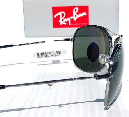 Ray Ban Gunmetal 63mm Aviator Frame POLARIZED Green Lens Sunglass RB 3293 004/9A