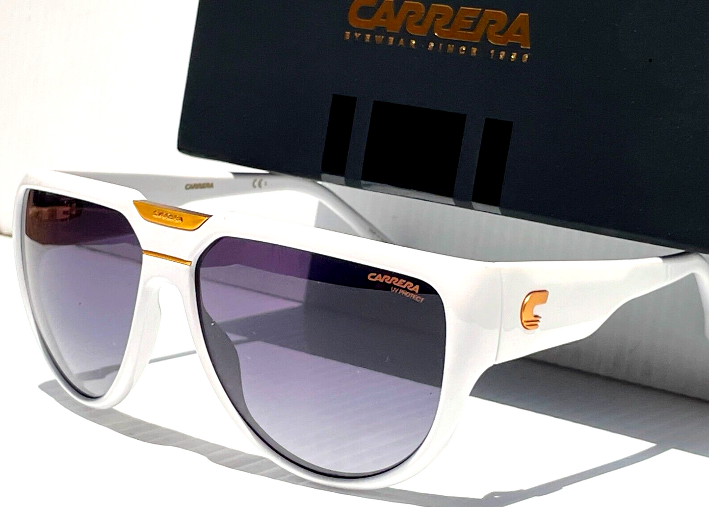 CARRERA FLAGLAB 13 White Gold Frame Grey Lens Sunglass VK69O