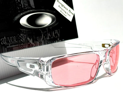 Oakley CRANKSHAFT Shiny Clear Frame Non-Polarized Galaxy HD Pink Iridium Lens Sunglass 9239-04 - Two-Lens Bundle!