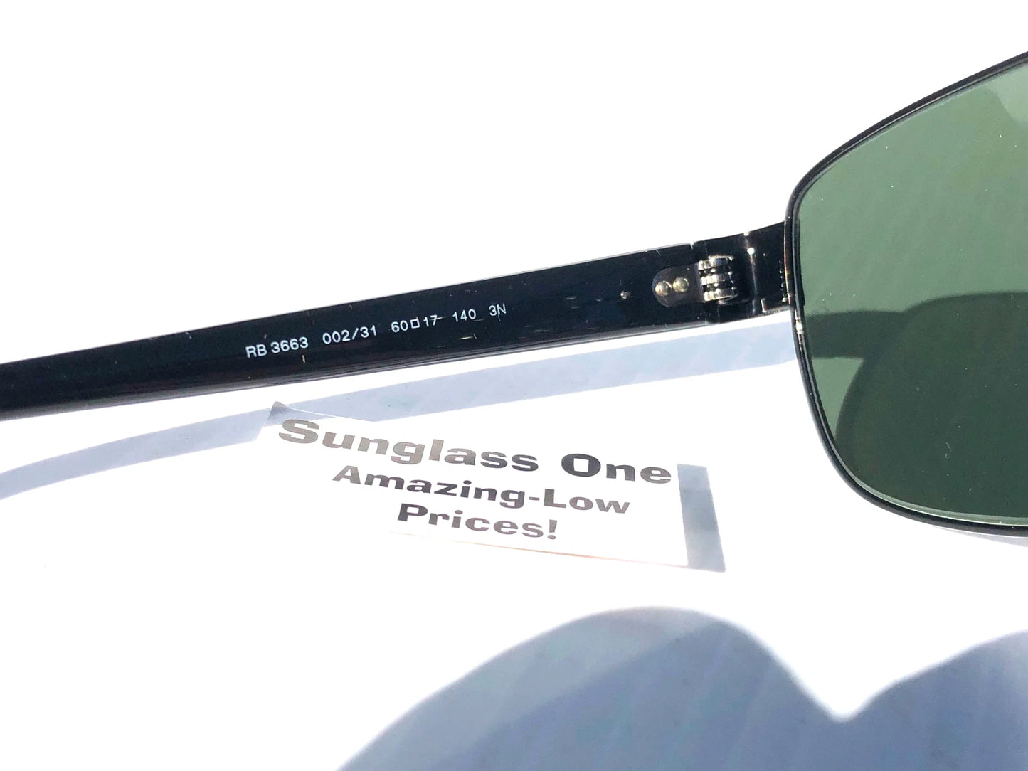 Ray Ban Shiny Gunmetal Silver Frame POLARIZED Green Grey Len Sunglass RB3483 004/58