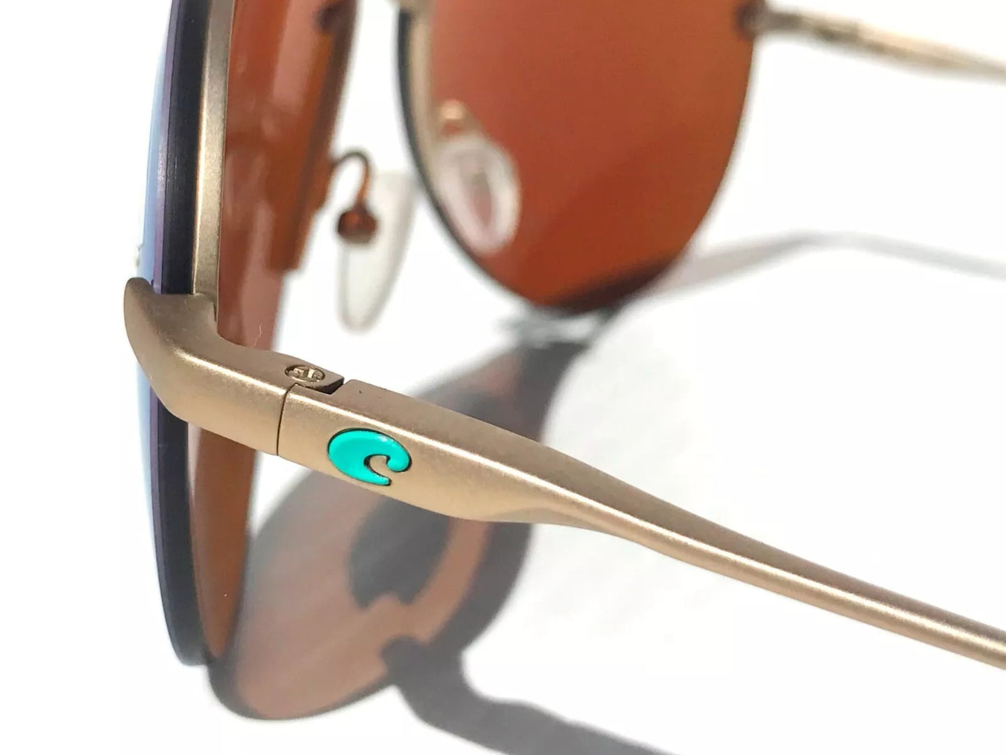 Costa Del Mar HELO Champaign Aviator POLARIZED Green Mirror 580P Sunglass HLO 243