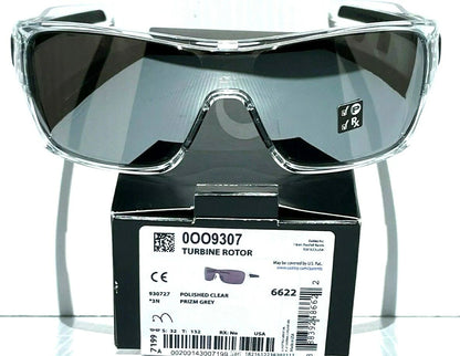 Oakley TURBINE ROTOR Clear & Black Frame POLARIZED Galaxy Chrome Lens Sunglass oo9307