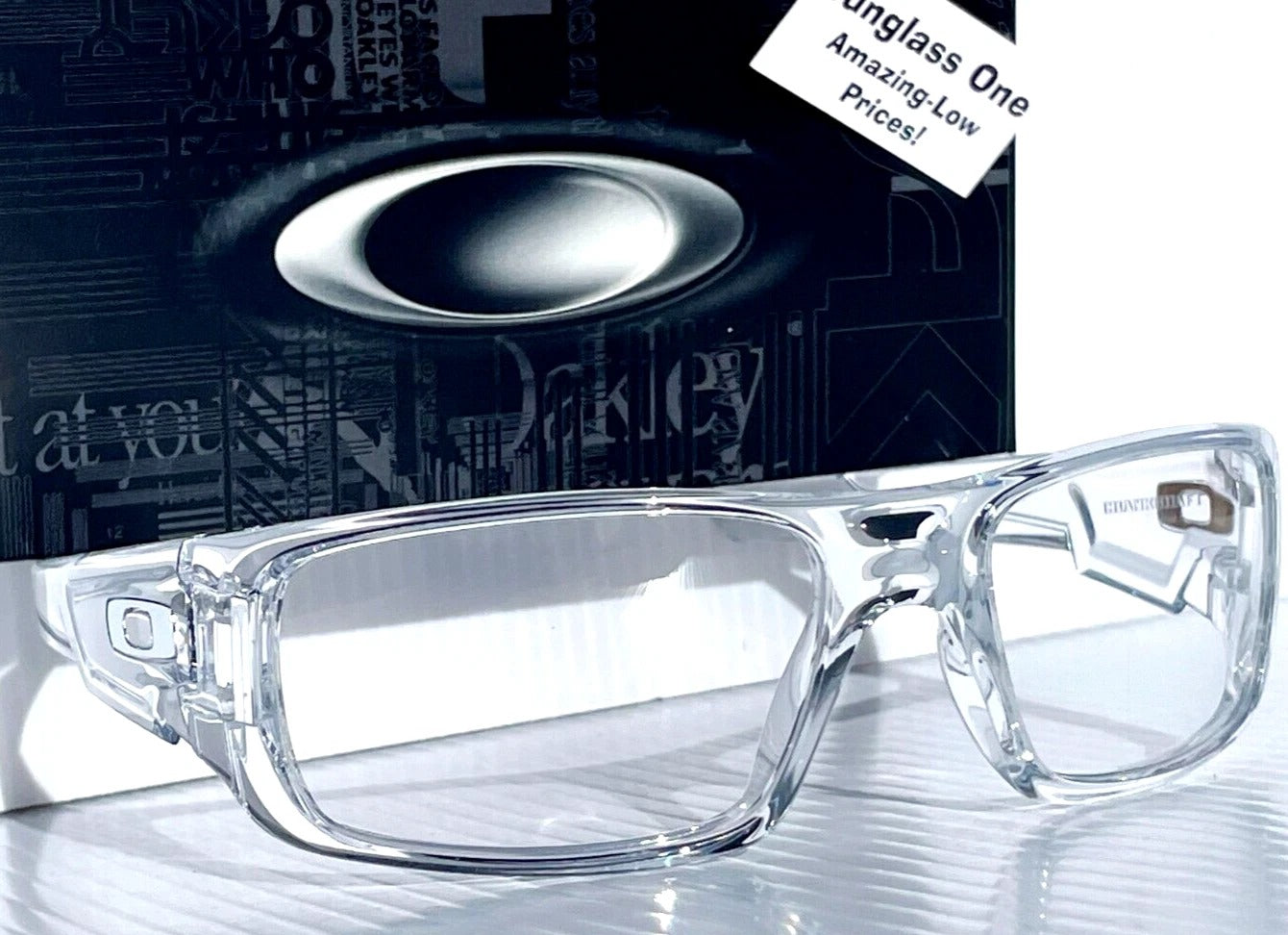 Oakley CRANKSHAFT Shiny Clear Frame Non-Polarized Galaxy HD Clear Iridium Lens Sunglass 9239-04 - Two-Lens Bundle!
