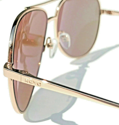 REVO RELAY 59mm Aviator Gold POLARIZED Blue Womens Lens Sunglass RE 1014 04 BL