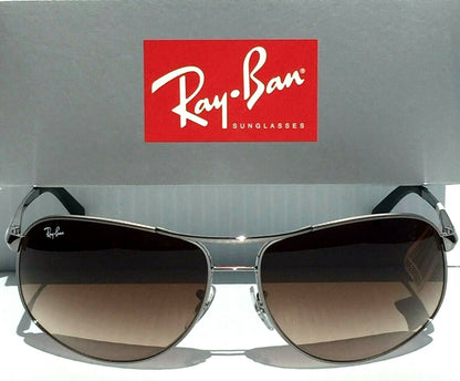 Ray Ban Silver 64mm Frame with Brown Gradient Lens Sunglass RB 3387 004/13