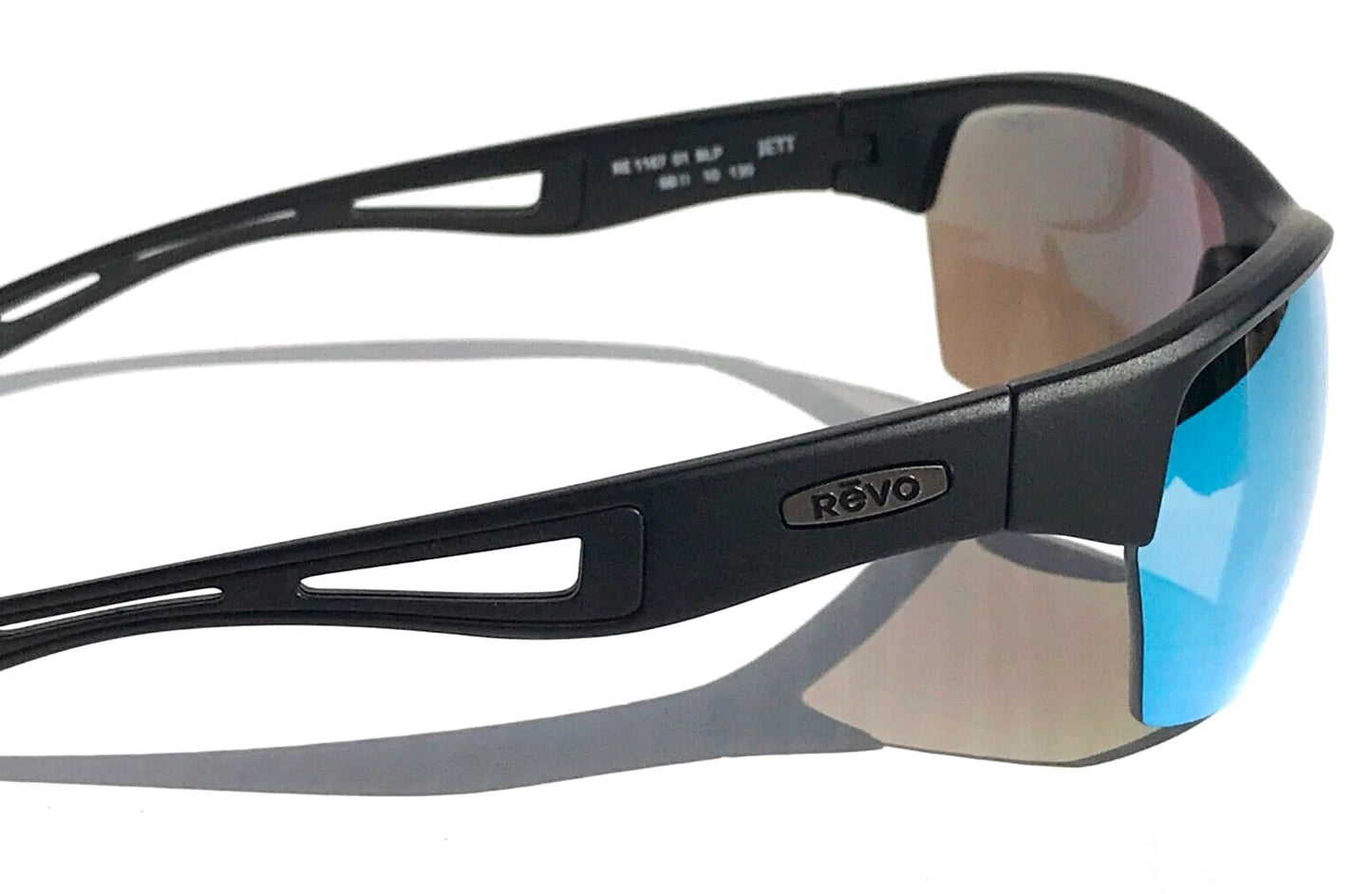 REVO JETT Matte Black POLARIZED Blue Water Lens Sunglass RE 1167 01 BLP