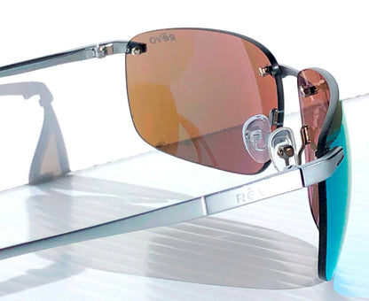 REVO DESCEND Z Metal Satin Chrome POLARIZED Blue Water Lens Sunglass RE 1170 03 BL
