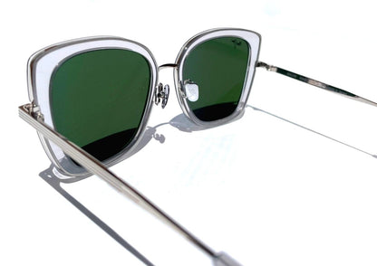 Maui Jim VIOLET LAKE Transparent Clear Frame POLARIZED Maui Blue Lens Sunglass B843-11