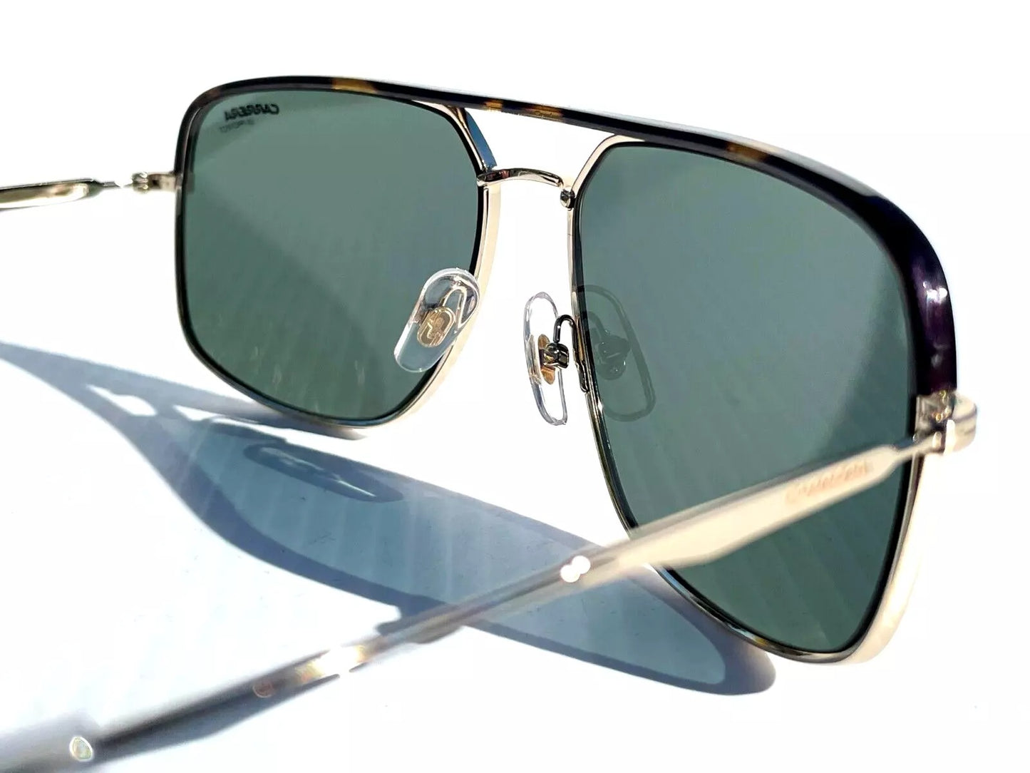 CARRERA Polished Gold Tortoise Aviator Green Grey Lens Sunglass 152/S 0PEF