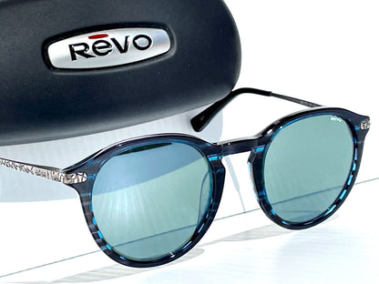 REVO PYTHON 3 Blue Horn Round GLASS Gray Lens Sunglass RE 1177 05 SG50