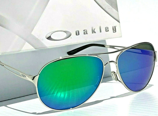 Oakley CAVEAT in Silver Frame with POLARIZED Galaxy Jade lens Sunglasses oo4054 - Two-Lens Bundle!