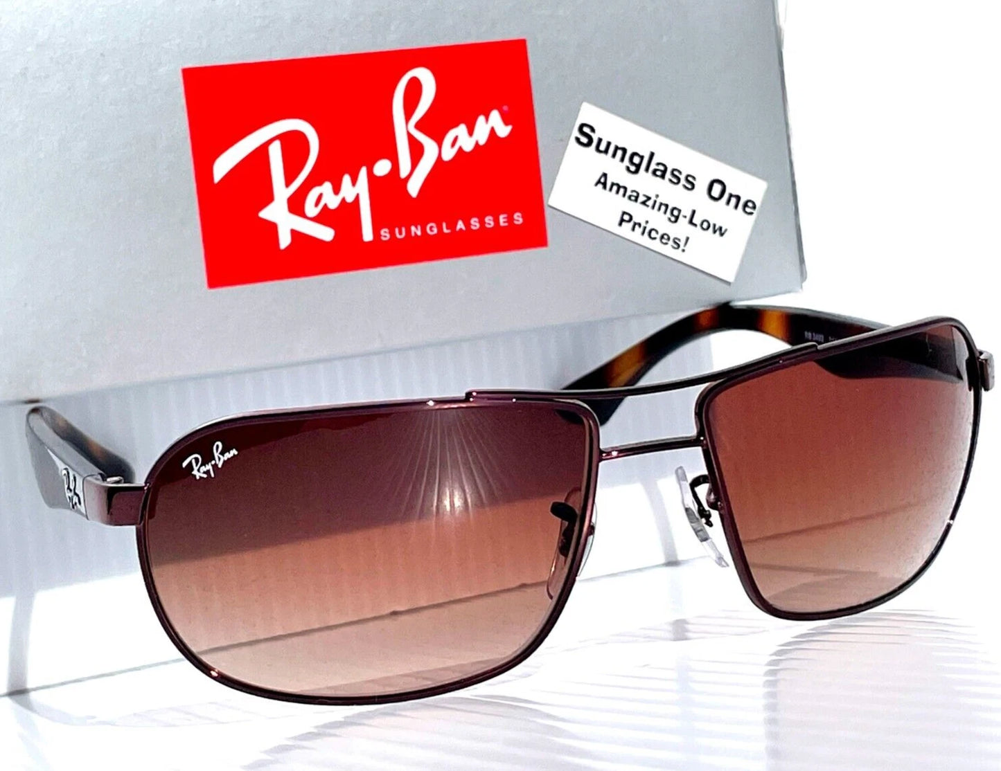 Ray Ban Bronze Tortoise UV PROTECTION Bronze Gradient Lens Sunglass RB3492 014/85