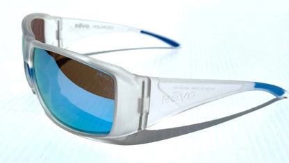 REVO DUNE Matte Crystal Clear POLARIZED Blue Lens Sunglass RE 1202 09 BL