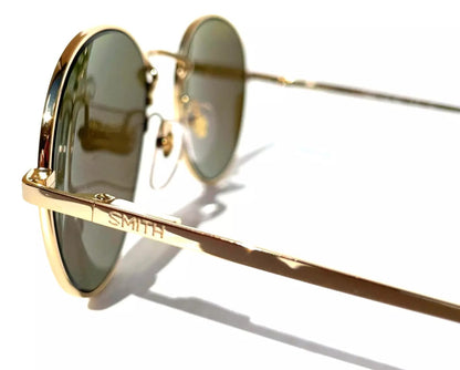Smith Optics PREP Shiny Gold Frame Carbonic POLARIZED Green Mirror Lens Sunglass 5Z