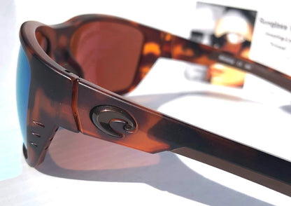 Costa Del Mar WHITETIP Matte Retro Tortoise POLARIZED Green 580P Lens Sunglass WTP 66