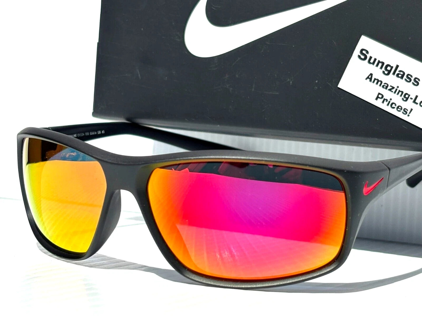 Nike ADRENALINE Matte Black Lens Sunglass EV1134 006