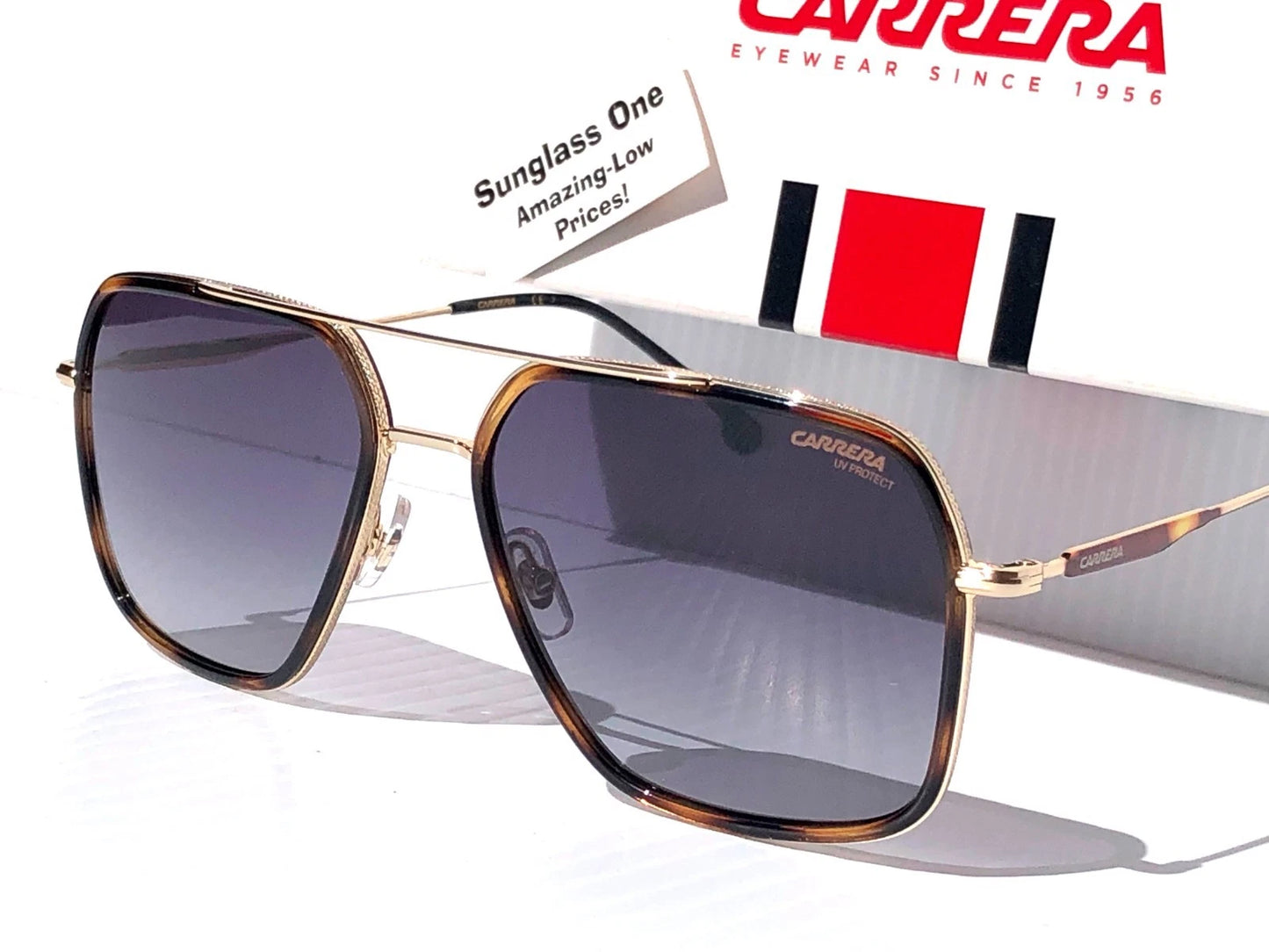 CARRERA Gold & Tortoise Frame Black Gradient Lens Sunglass 273 08690