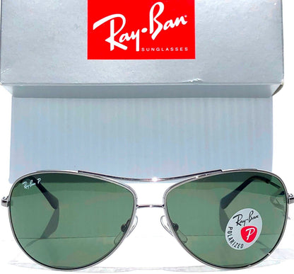 Ray Ban Gunmetal 63mm Aviator Frame POLARIZED Green Lens Sunglass RB 3293 004/9A