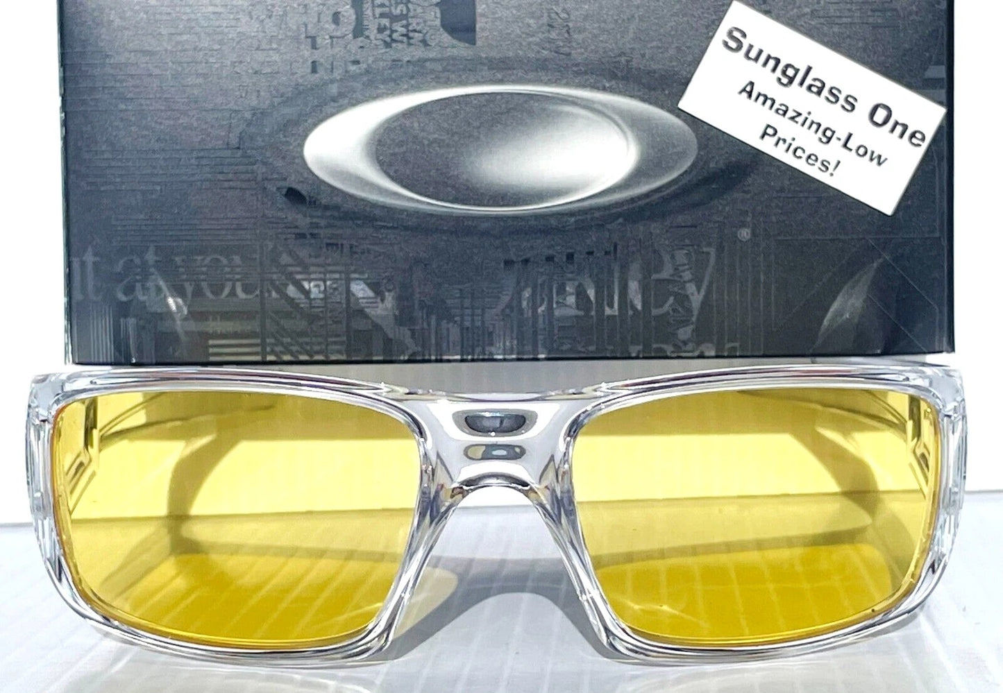 Oakley CRANKSHAFT Shiny Clear Frame Non-Polarized Galaxy HD Yellow Iridium Lens Sunglass 9239-04 - Two-Lens Bundle!