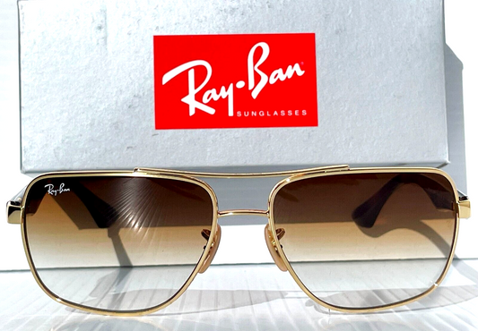 Ray Ban Arista Tortoise Gold Frame Gradient Brown Lens Sunglass RB 3483 001/51