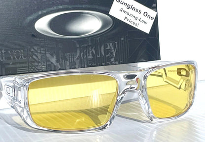 Oakley CRANKSHAFT Shiny Clear Frame Non-Polarized Galaxy HD Yellow Iridium Lens Sunglass 9239-04 - Two-Lens Bundle!