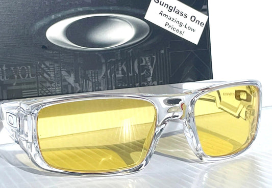 Oakley CRANKSHAFT Shiny Clear Frame Non-Polarized Galaxy HD Yellow Iridium Lens Sunglass 9239-04 - Two-Lens Bundle!