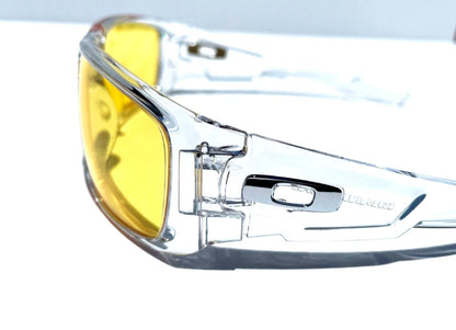 Oakley CRANKSHAFT Shiny Clear Frame Non-Polarized Galaxy HD Yellow Iridium Lens Sunglass 9239-04 - Two-Lens Bundle!