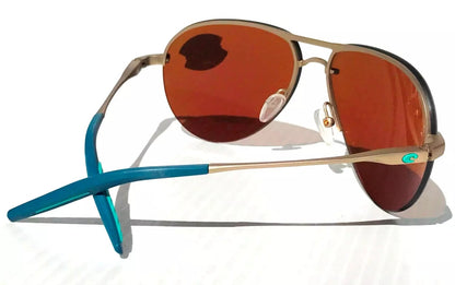 Costa Del Mar HELO Champaign Aviator POLARIZED Green Mirror 580P Sunglass HLO 243