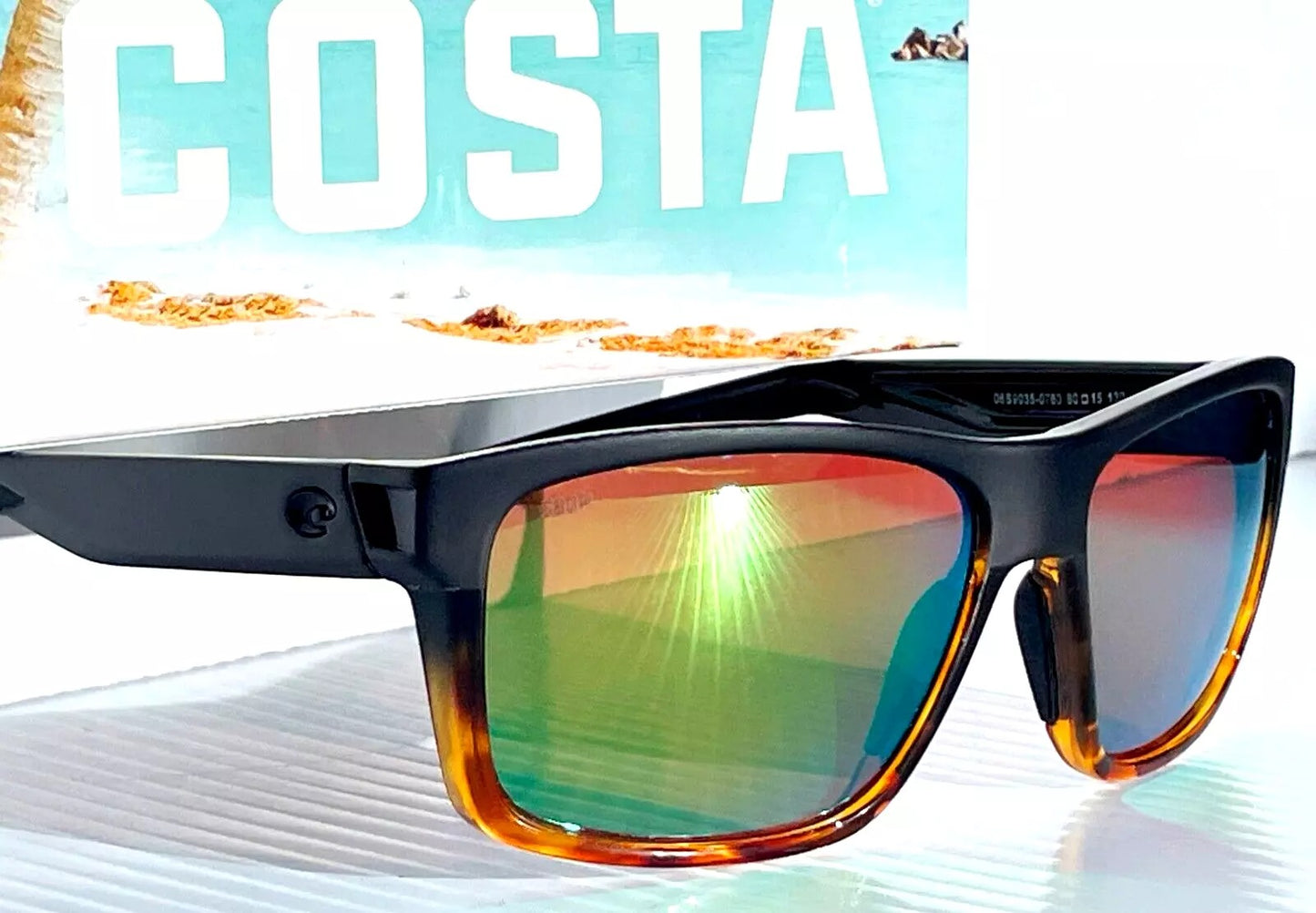 Costa Del Mar SLACK TIDE Matte Black Tortoise POLARIZED Green 580P Lens Sunglass SLT 181 OGP