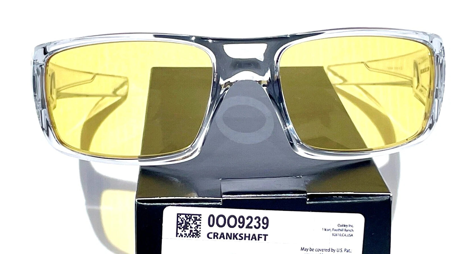 Oakley CRANKSHAFT Shiny Clear Frame Non-Polarized Galaxy HD Yellow Iridium Lens Sunglass 9239-04 - Two-Lens Bundle!