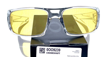Oakley CRANKSHAFT Shiny Clear Frame Non-Polarized Galaxy HD Yellow Iridium Lens Sunglass 9239-04 - Two-Lens Bundle!