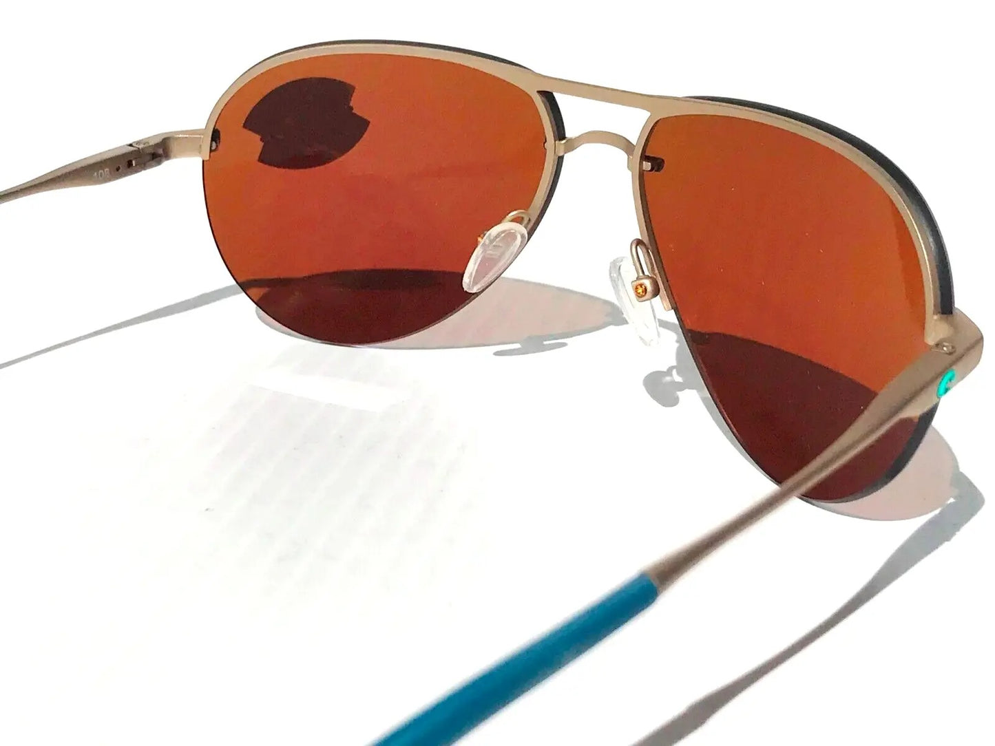 Costa Del Mar HELO Champaign Aviator POLARIZED Green Mirror 580P Sunglass HLO 243