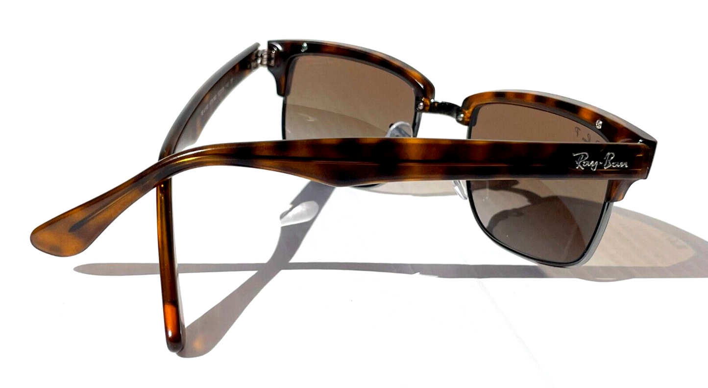 Ray Ban CLUBMASTER Demi Gloss Havana Frame POLARIZED Brown Lens Sunglass RB 4190 878/M2