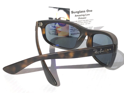 Ray Ban BALORAMA Matte Havana Frame Dark Blue Lens Sunglass RB 4089 894/56