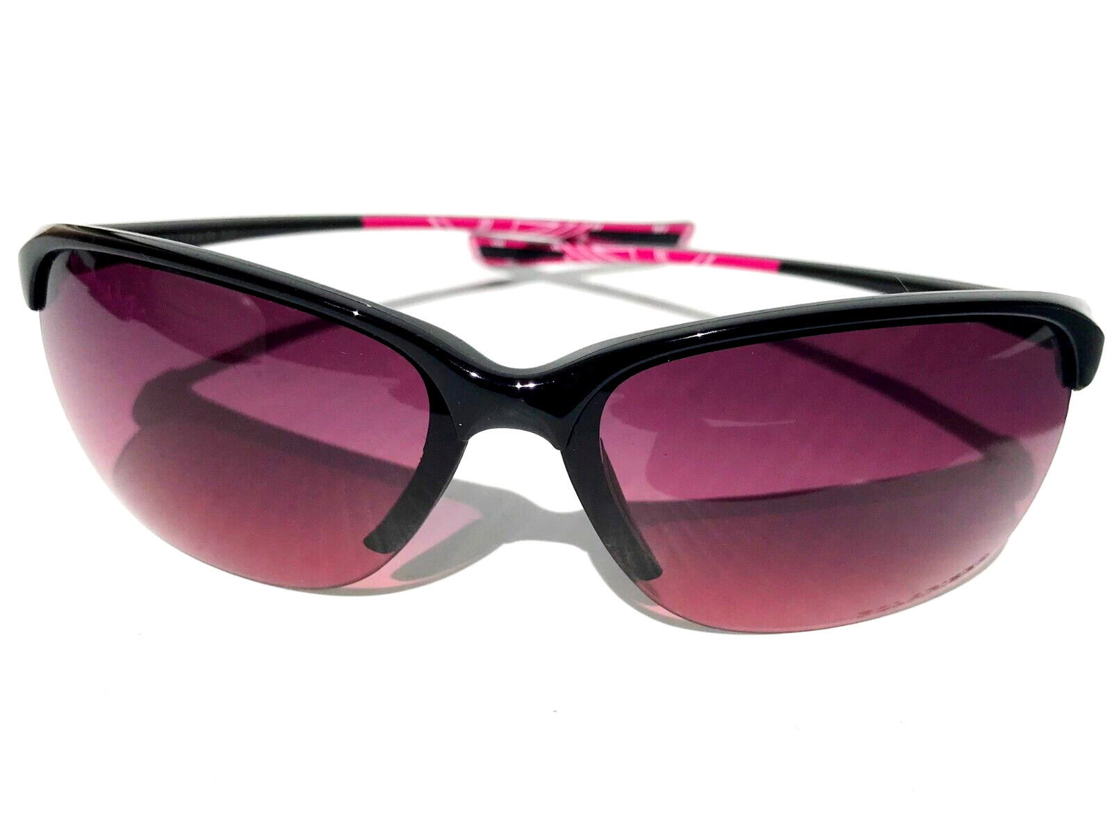Oakley Women's Unstoppable Polarized Sunglasses, Black Shiny/pink Gradient Polar