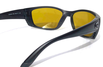 Costa Del Mar FISCH Black POLARIZED Sunrise Silver 580G GLASS Lens Sunglass 9054-13