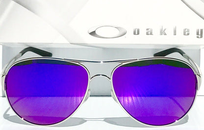 Oakley CAVEAT in Silver Frame with POLARIZED Galaxy Purple lens Sunglasses oo4054 - Two-Lens Bundle!