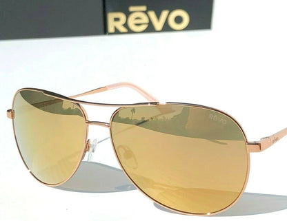 REVO RELAY S Rose Gold POLARIZED Champagne Lens Sunglass RE 1014 14 CH