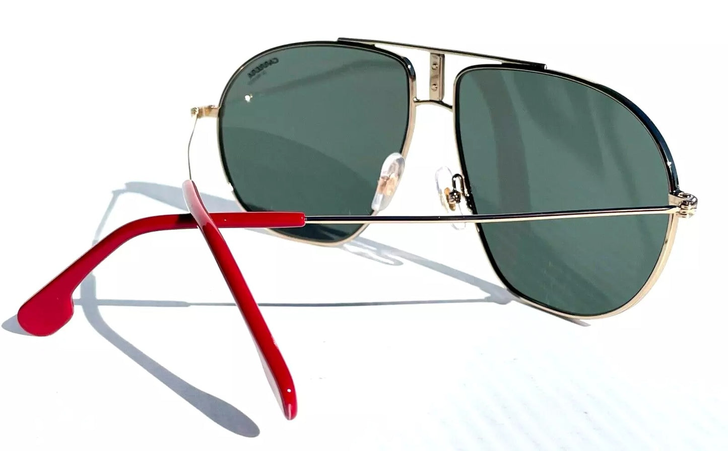 CARRERA Gold with Red Frame Green Grey Lens Sunglass BOUND 01QQT