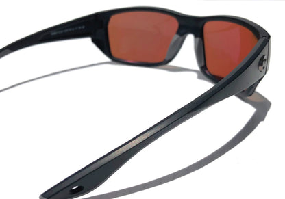 Costa Del Mar TAILFIN Matte Black POLARIZED Green Mirror 580P Lens Sunglass 9113-07 57mm